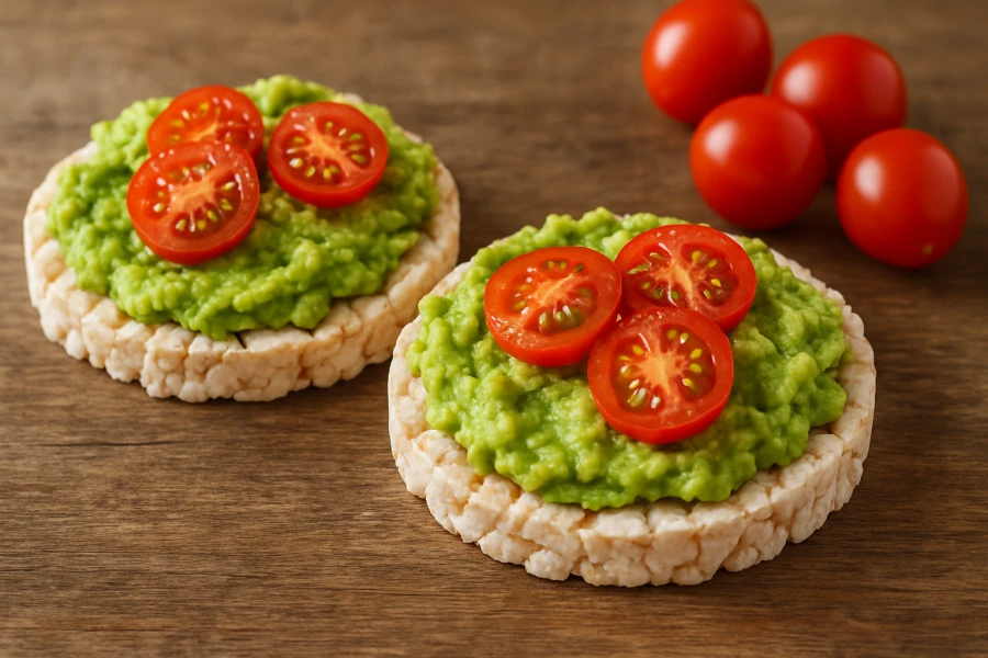 Avocado op rijstwafels met tomaat & een snufje zeezout - My Daily Favorite