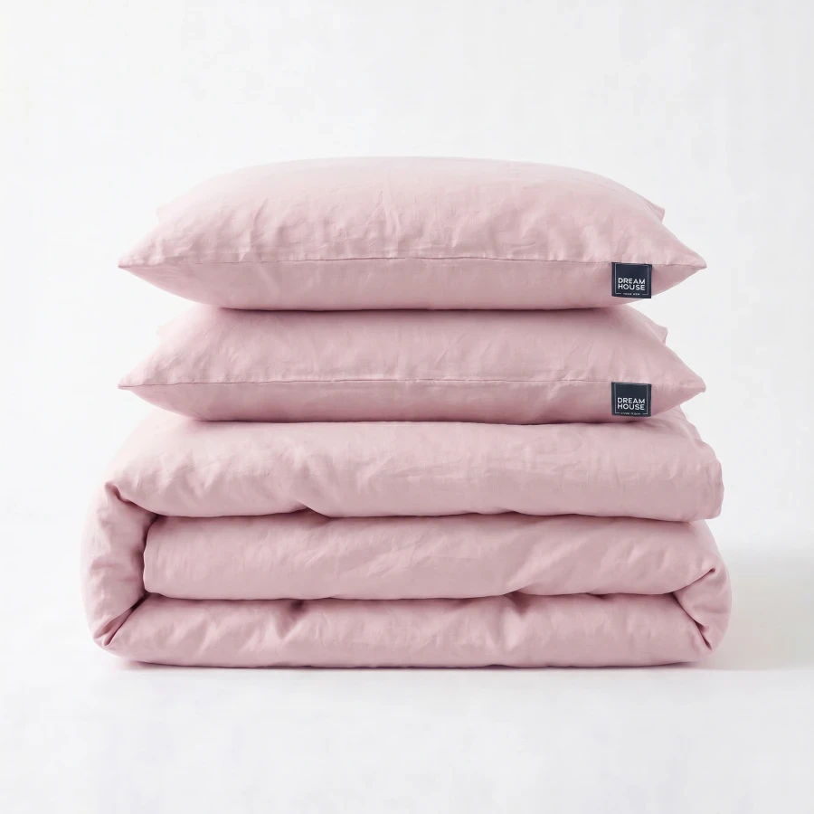 Roze dekbedovertrek Dreamhouse Stonde washed