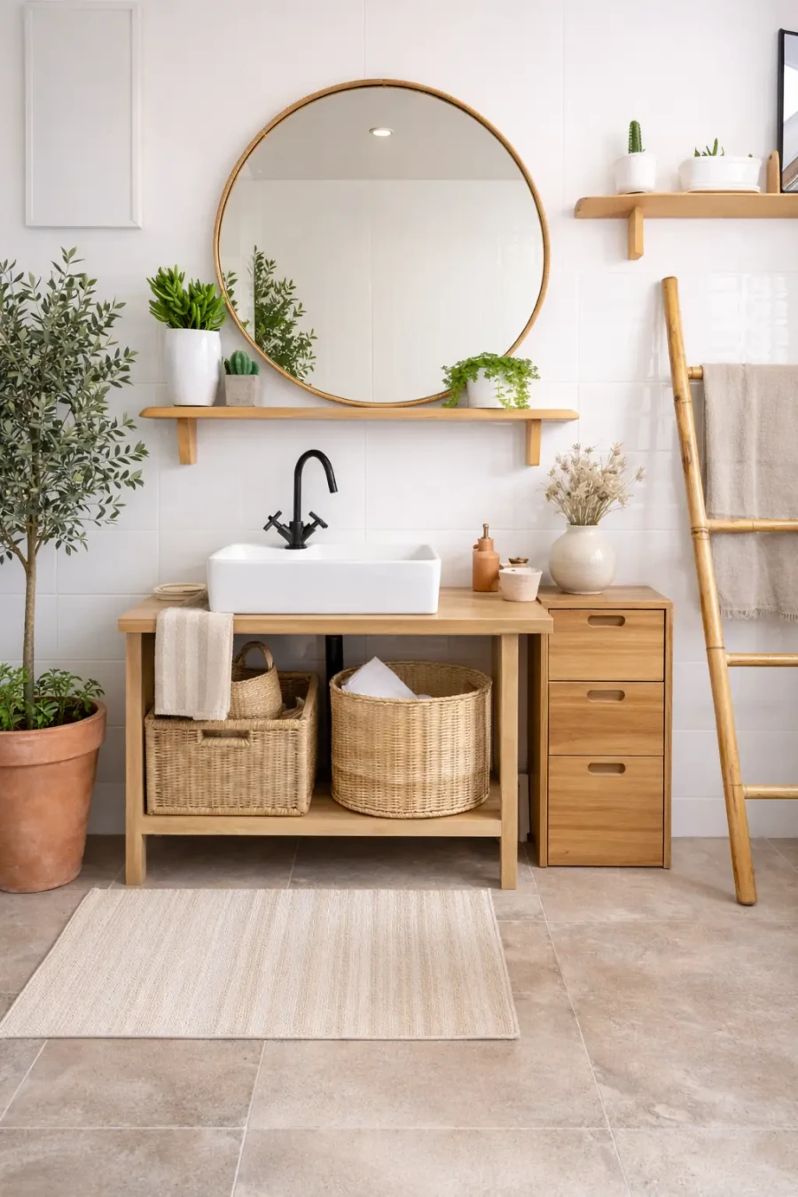 Natuurlijke badkamerinrichting met planten | My Daily Favorite