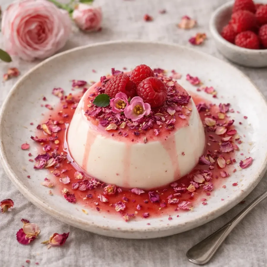 Nagerecht: Panna cotta met rozenwater en framboos | My Daily Favorite
