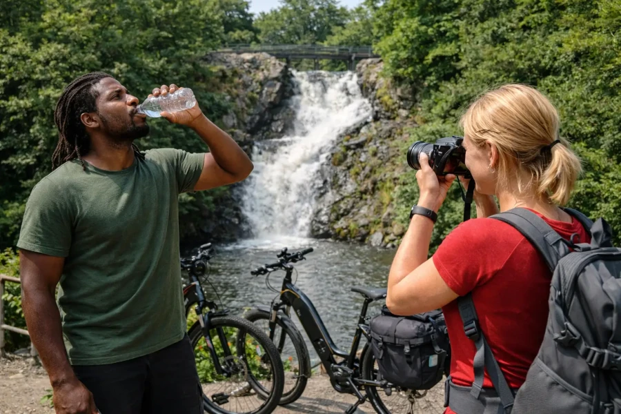 Tijdens de fietsvakantie even pauze bij de watervallen van Coo, Belgie | My Daily Favorite
