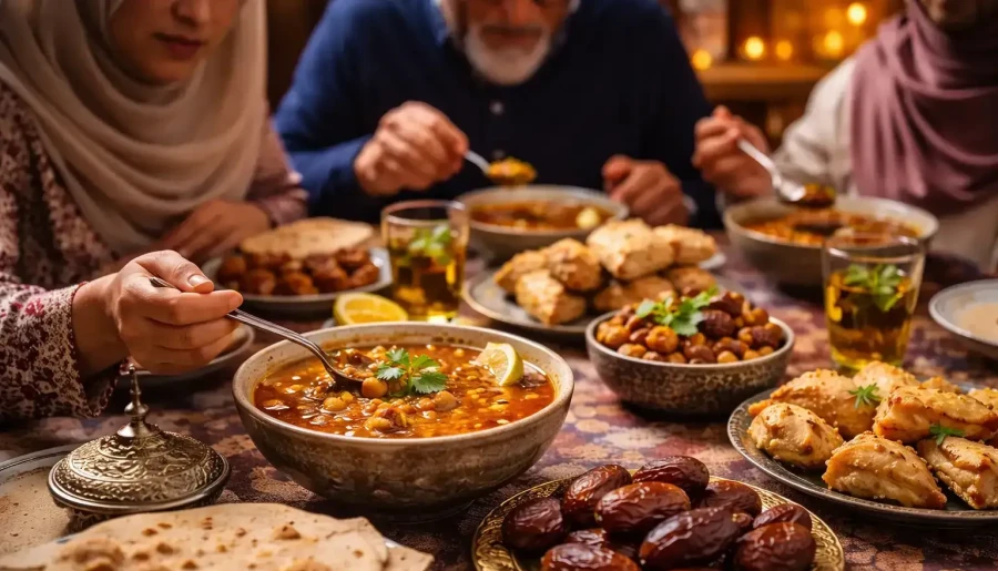 Ramadan maaltijd met harira en samosa's | My Daily Favorite