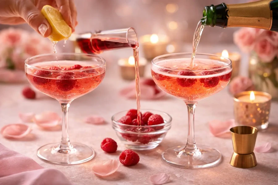 De Raspberry Rosé Champagne Cocktail | My Daily Favorite