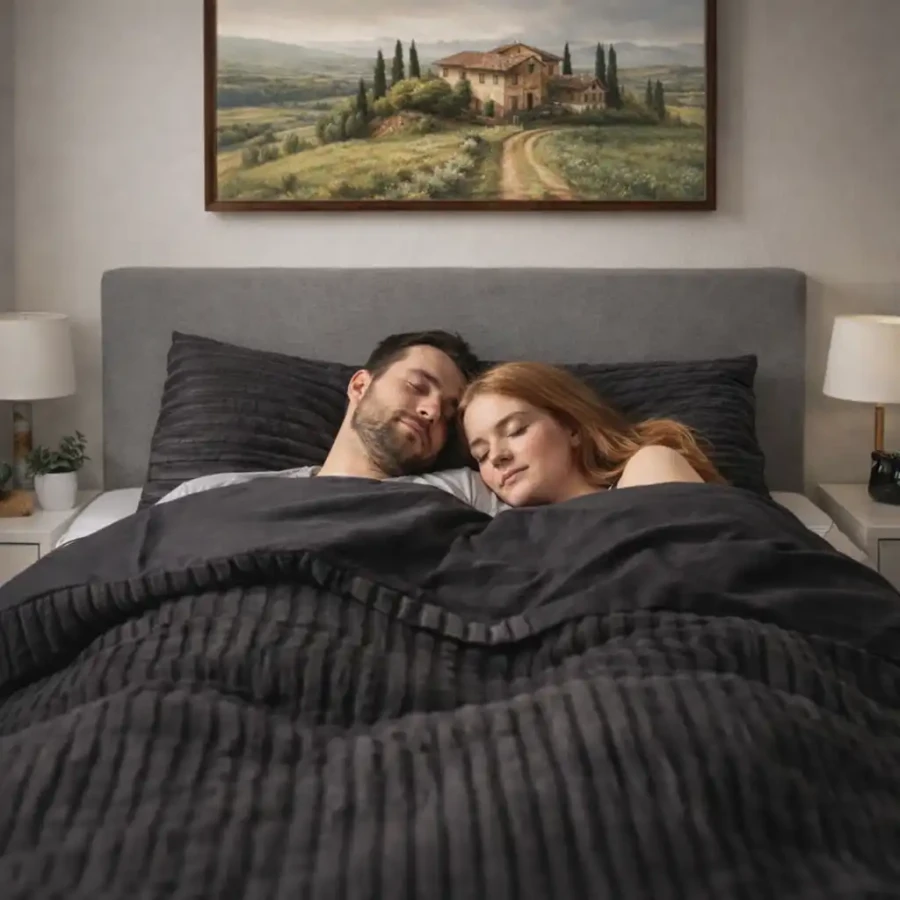 Teddy Rib dekbedovertrek antraciet | My Daily Favorite