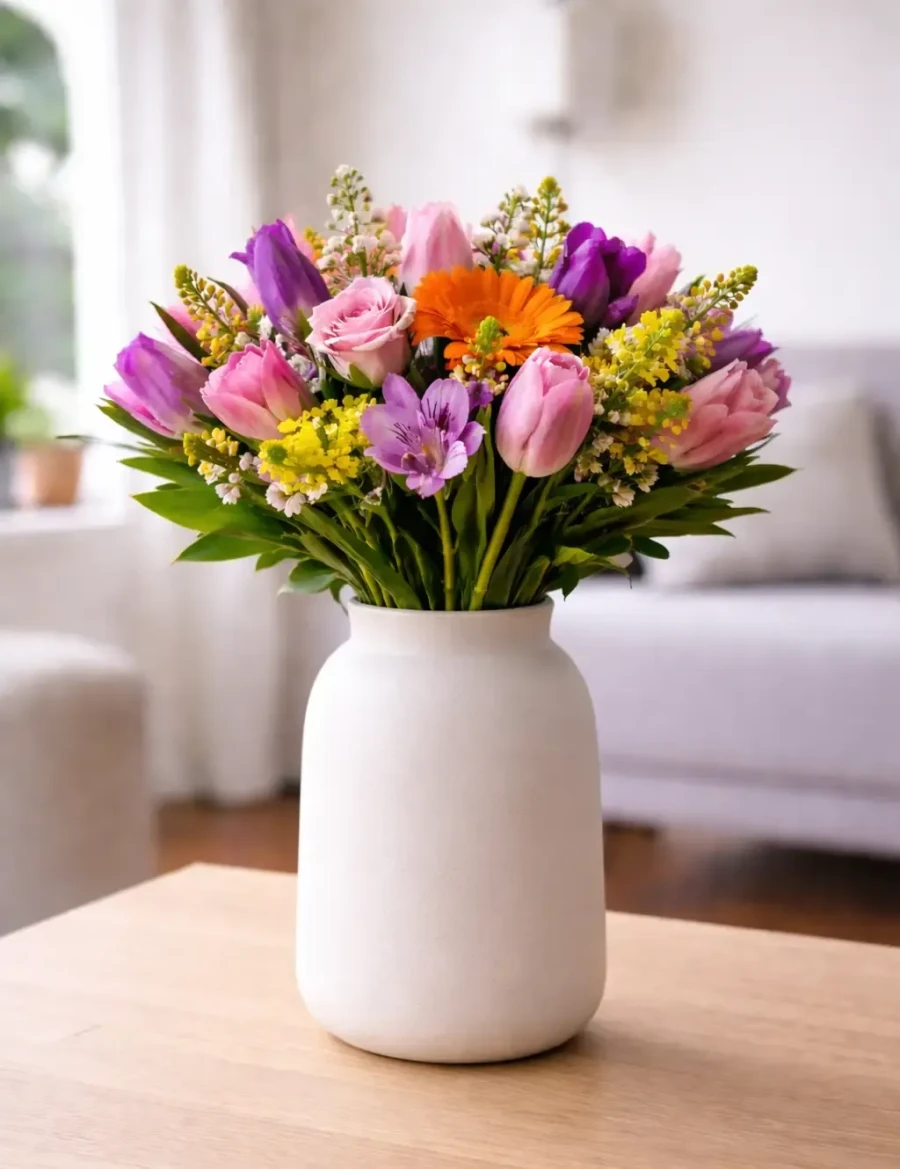 Witte vaas met bloemen | My Daily Favorite